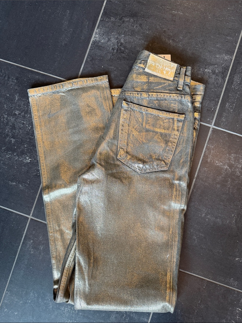 EB Denim Metallic Gold Jeans  size 25